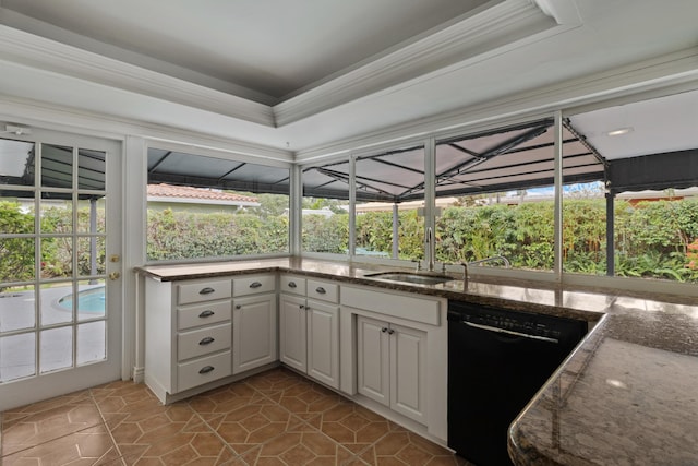 interior space featuring plenty of natural light and a sink