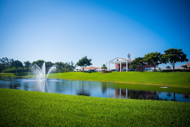 water view with a gazebo