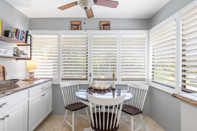 view of tiled dining room