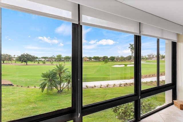 10093 Quail Covey Road Hibiscus N, Boynton Beach, FL 33436 - doorway to outside with golf course view and tile patterned flooring