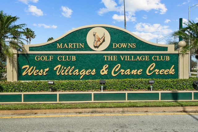 view of community sign