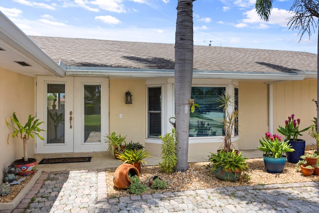 property entrance with french doors