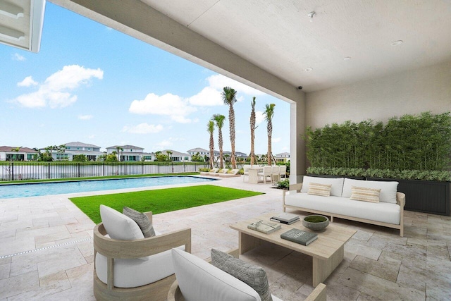 view of patio with an outdoor hangout area