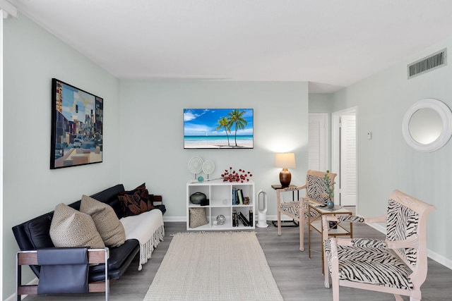 living room featuring hardwood / wood-style flooring