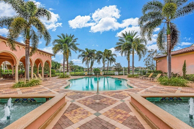 view of pool with a patio area