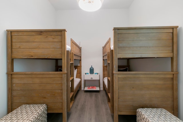 bedroom featuring dark hardwood / wood-style flooring