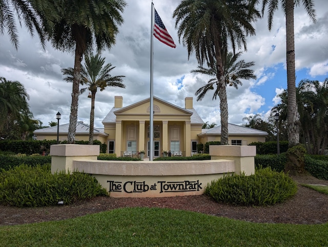 view of community sign