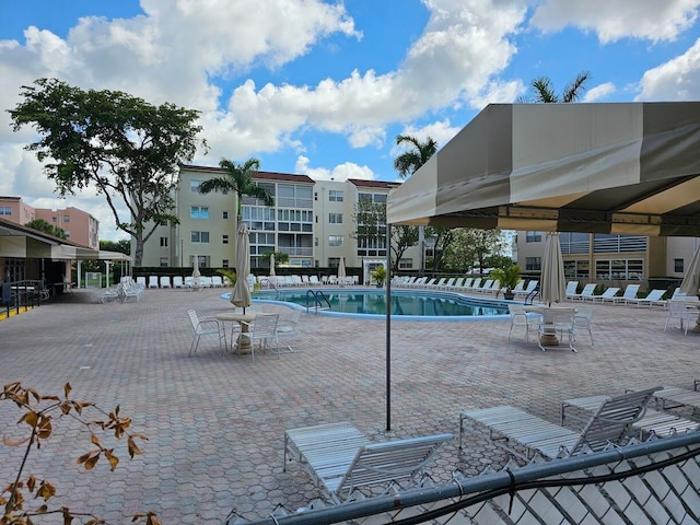 view of pool with a patio area