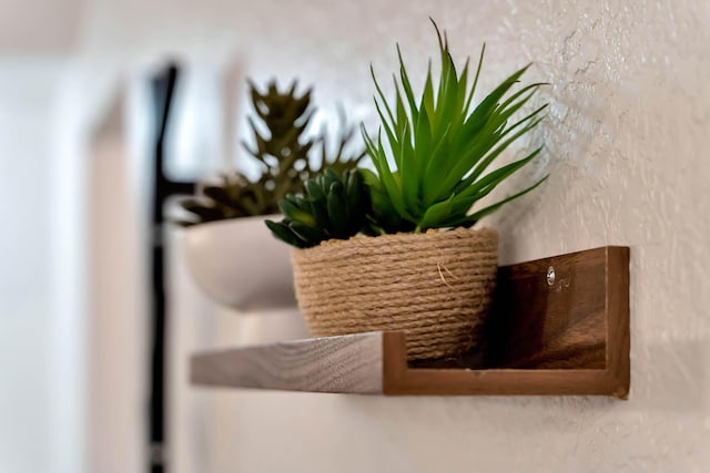 interior details with a textured wall