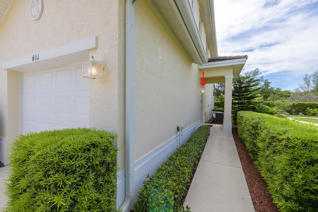 view of home's exterior with a garage