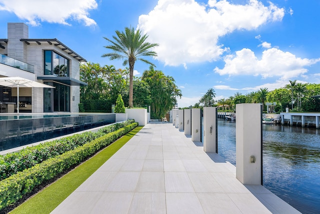 view of home's community featuring a water view