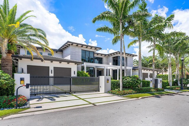 view of front of home with a garage