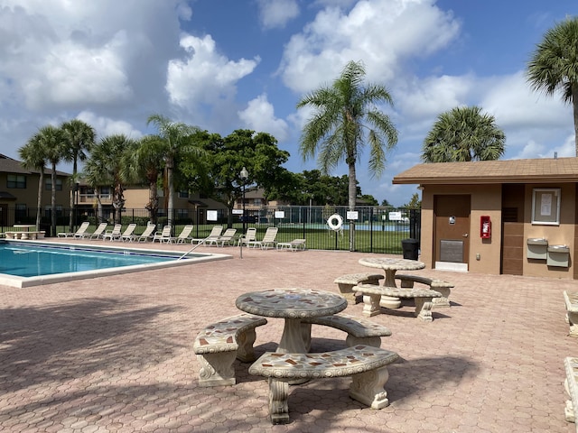 view of pool featuring a patio area