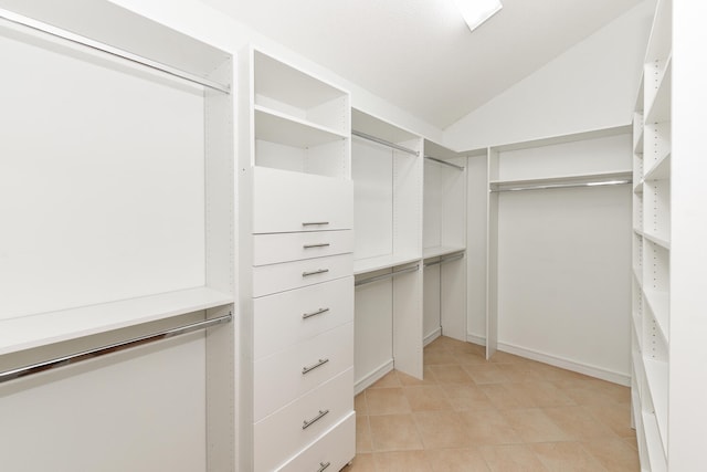 spacious closet featuring lofted ceiling