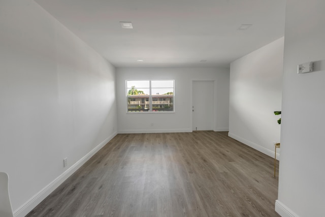 empty room featuring light wood-type flooring