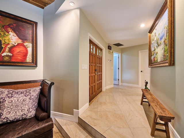 view of tiled entrance foyer