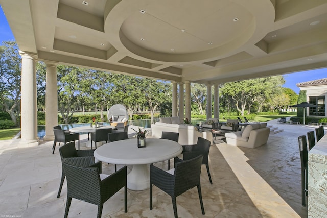 view of patio featuring an outdoor living space