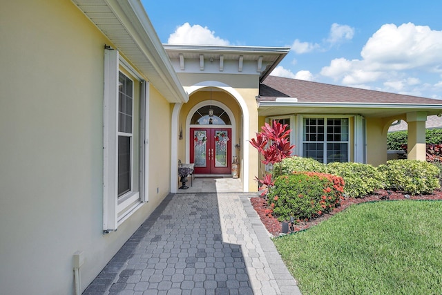 entrance to property with french doors