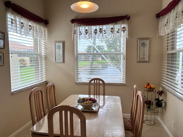 view of tiled dining room