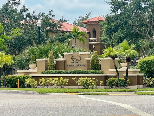 view of community sign