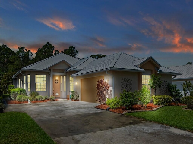 view of front facade with a garage