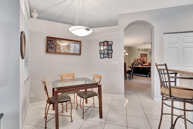 view of tiled dining space