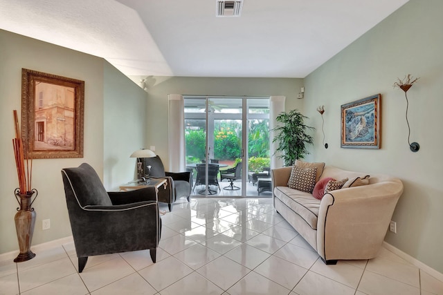 view of tiled living room