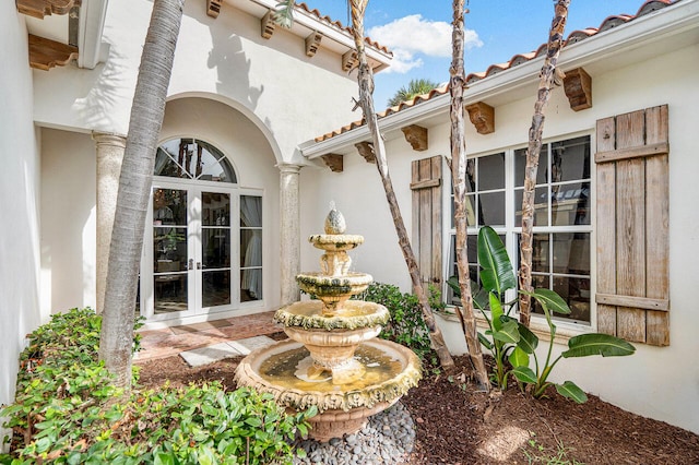 exterior space featuring french doors