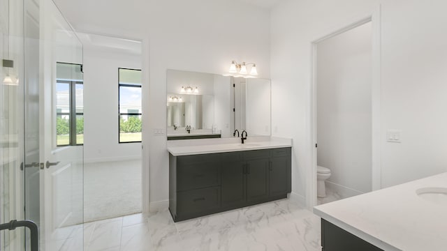 bathroom with vanity and toilet