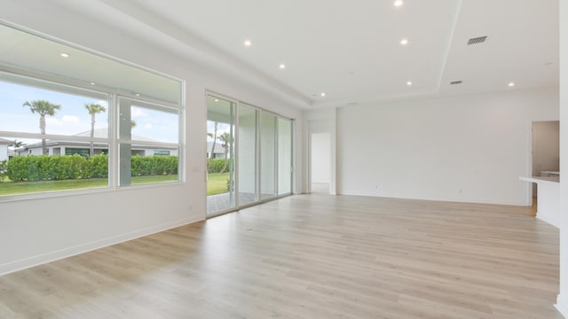 interior space with light hardwood / wood-style floors