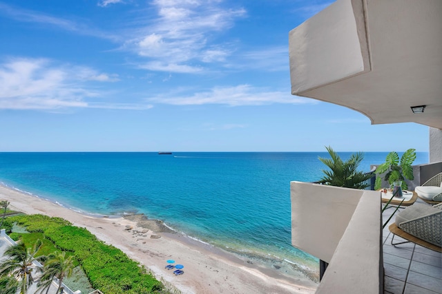 property view of water with a view of the beach