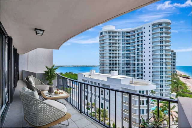 balcony with a water view