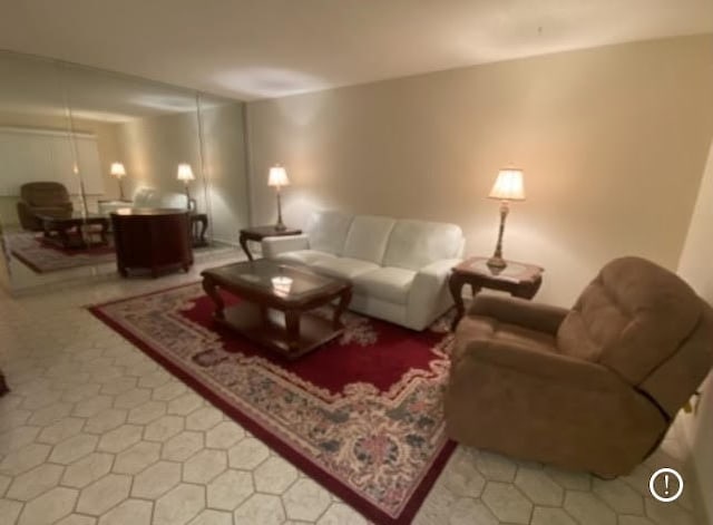 view of tiled living room