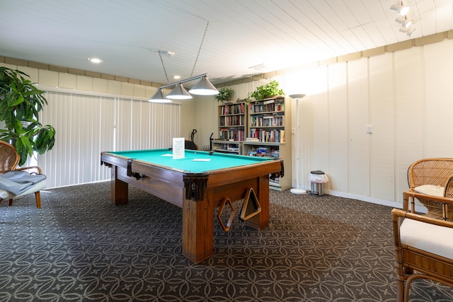 playroom with pool table