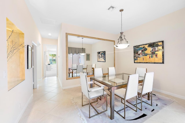 view of tiled dining space