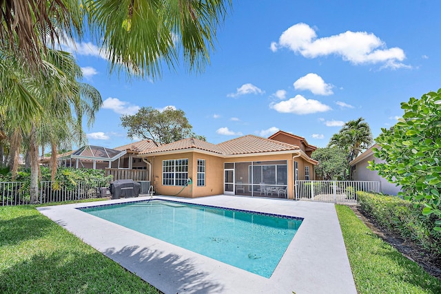 view of pool featuring a patio area