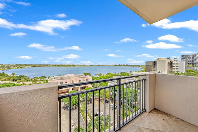 balcony with a water view