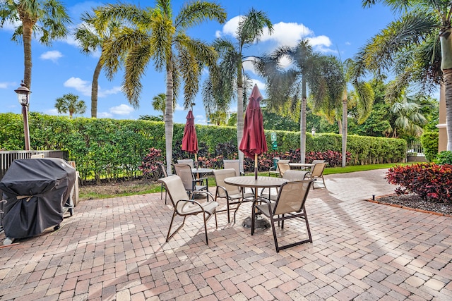 view of patio with grilling area