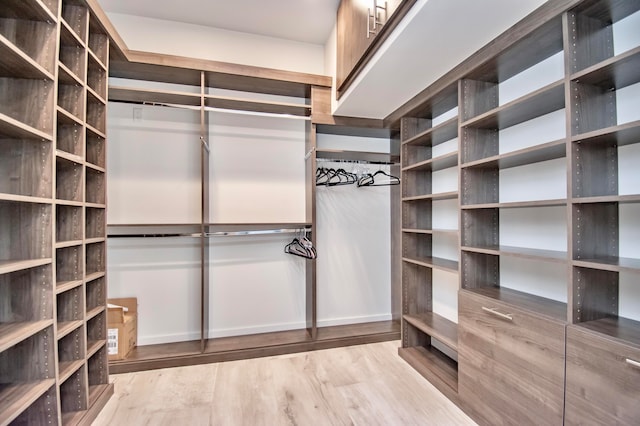 spacious closet with wood-type flooring