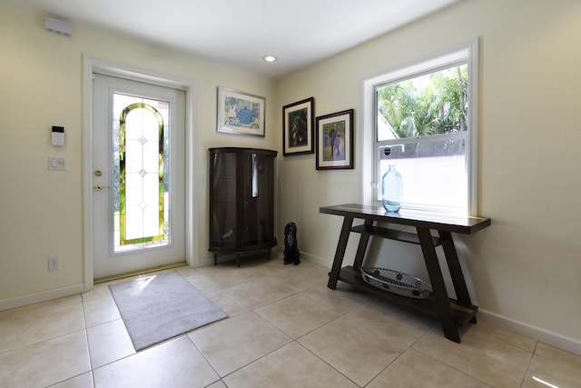 view of tiled foyer entrance