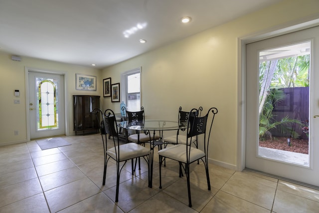 view of tiled dining room