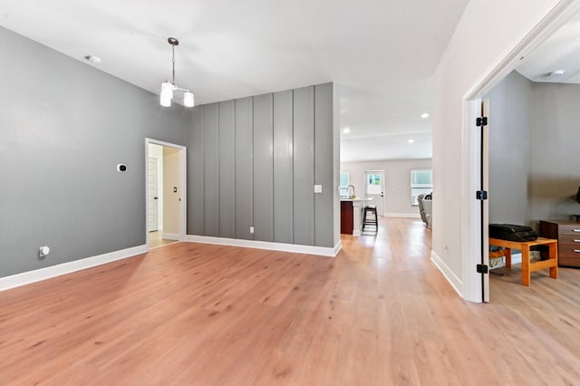 interior space featuring light wood-type flooring