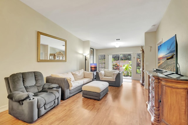 living room featuring hardwood / wood-style floors