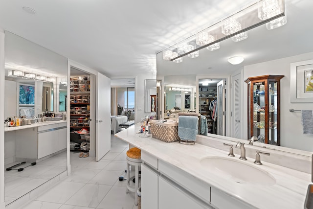 bathroom featuring vanity and tile patterned floors