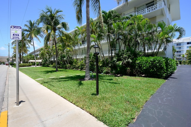 view of community with a lawn