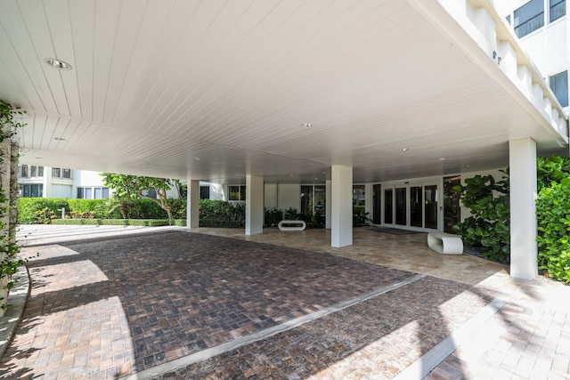 view of patio with a carport