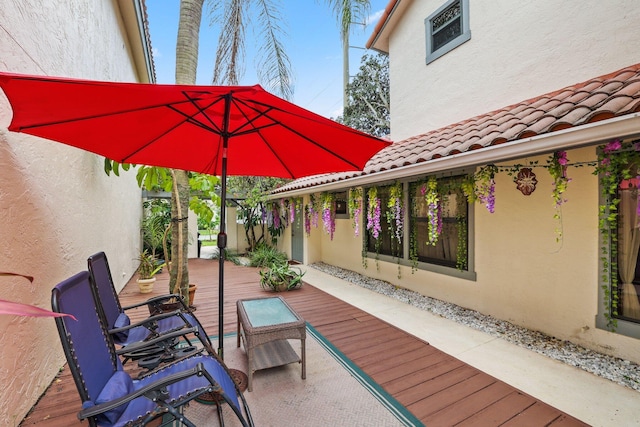 view of patio / terrace with a deck