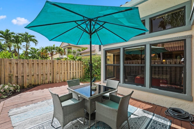 view of patio with a deck