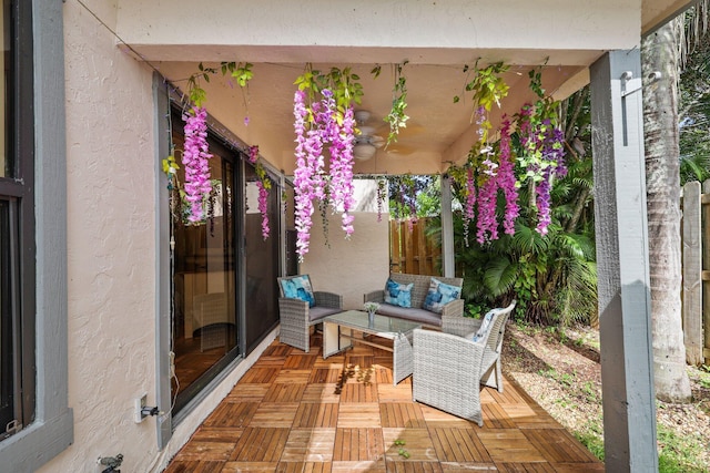 view of patio featuring outdoor lounge area