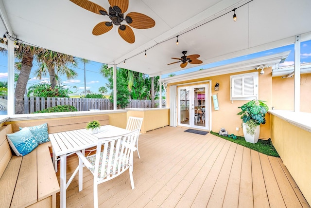 deck with french doors